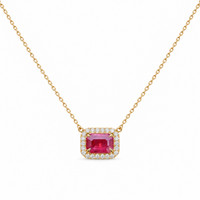 1.01 Ct. Ruby 14K Yellow Gold necklace