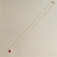 1.07 Ct. Ruby and Natural Diamond Halo Necklace, 14K Yellow Gold Image