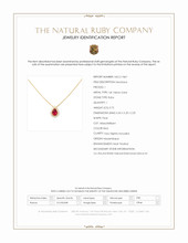 0.75 Ct. Ruby and Natural Diamond Halo Necklace, 14K Yellow Gold Scan Report