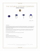 12.04 Ct. Blue Sapphire and Natural Diamond Three Stone Ring, Platinum 950 Appraisal