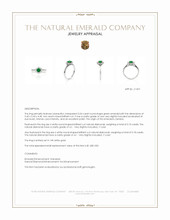 0.54 Ct. Emerald and Natural Diamond Pave Ring, 14K White Gold Appraisal