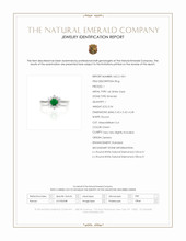 0.54 Ct. Emerald and Natural Diamond Pave Ring, 14K White Gold Scan Report
