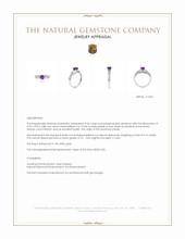 0.42 Ct. Purple Amethyst and Natural Diamond Pave Ring, 14K White Gold Appraisal