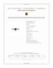 0.42 Ct. Purple Amethyst and Natural Diamond Pave Ring, 14K White Gold Scan Report