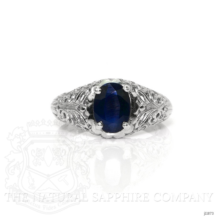 1.80 Ct. Blue Sapphire Antique Style Ring, Platinum 950