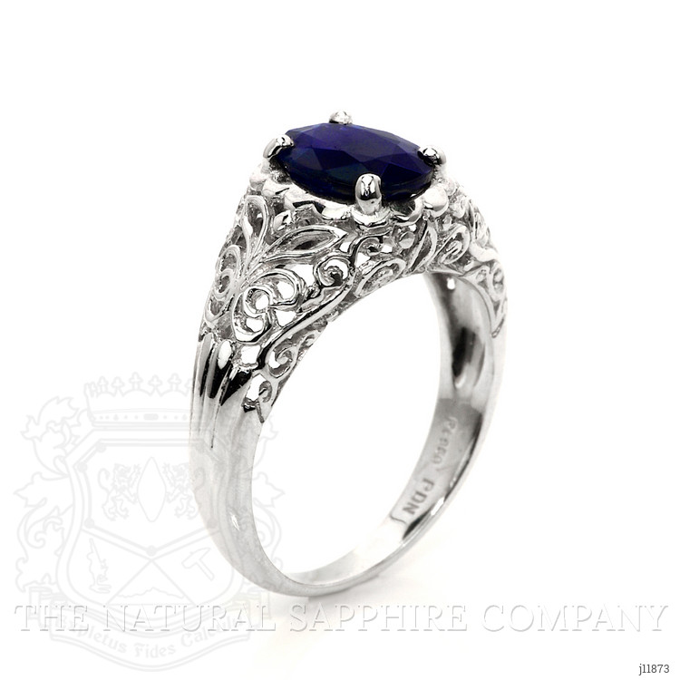 1.80 Ct. Blue Sapphire Antique Style Ring, Platinum 950