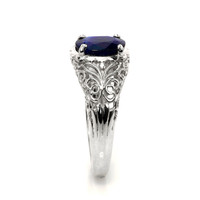 1.80 Ct. Blue Sapphire Antique Style Ring, Platinum 950 Image