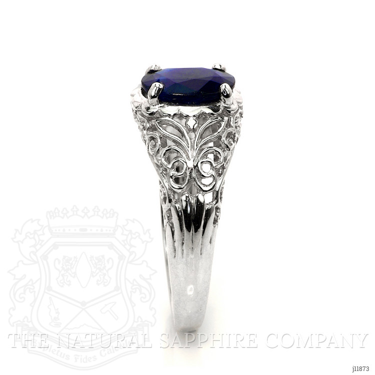 1.80 Ct. Blue Sapphire Antique Style Ring, Platinum 950