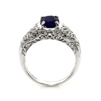 1.80 Ct. Blue Sapphire Antique Style Ring, Platinum 950 Image