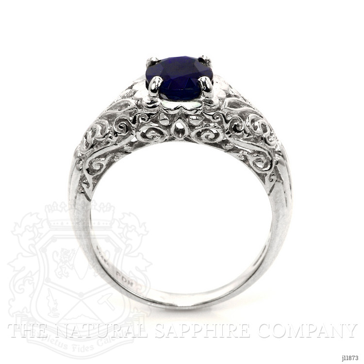 1.80 Ct. Blue Sapphire Antique Style Ring, Platinum 950