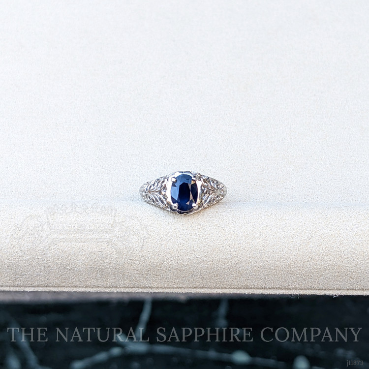 1.80 Ct. Blue Sapphire Antique Style Ring, Platinum 950