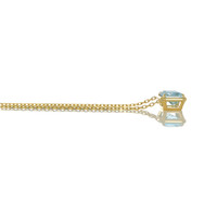 7.80 Ct. Blue Aquamarine Bezel Necklace, 14K Yellow Gold Image