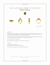 0.82 Ct. Ruby and Natural Diamond Pave Ring, 18K Yellow Gold Appraisal