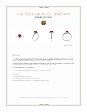 1.58 Ct. Ruby and Natural Diamond Pave Ring, 18K White Gold Appraisal