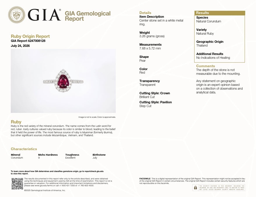 1.58 Ct. Ruby and Natural Diamond Pave Ring, 18K White Gold