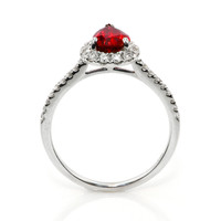 1.58 Ct. Ruby and Natural Diamond Pave Ring, 18K White Gold Image