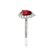 1.58 Ct. Ruby and Natural Diamond Pave Ring, 18K White Gold Image