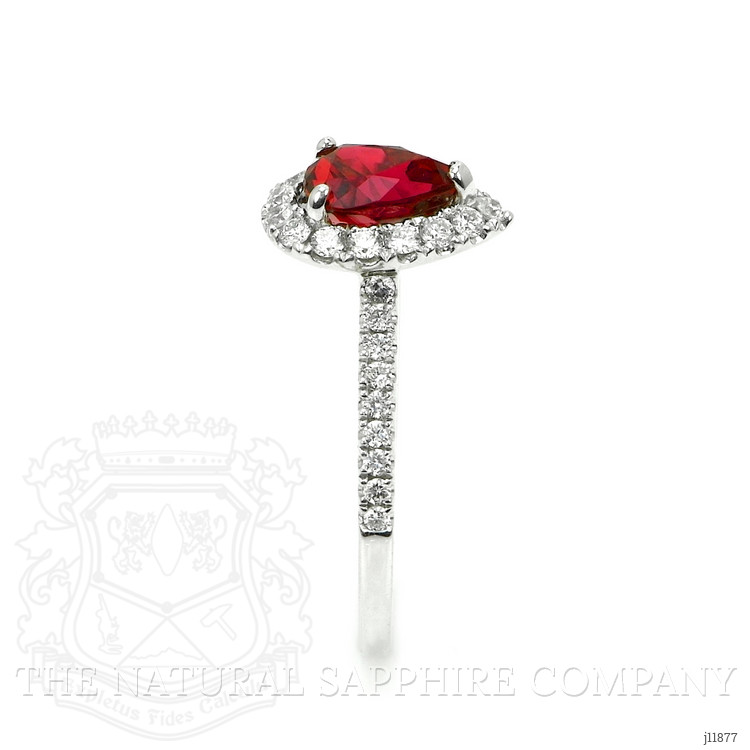 1.58 Ct. Ruby and Natural Diamond Pave Ring, 18K White Gold