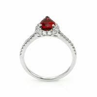 1.58 Ct. Ruby and Natural Diamond Pave Ring, 18K White Gold Image