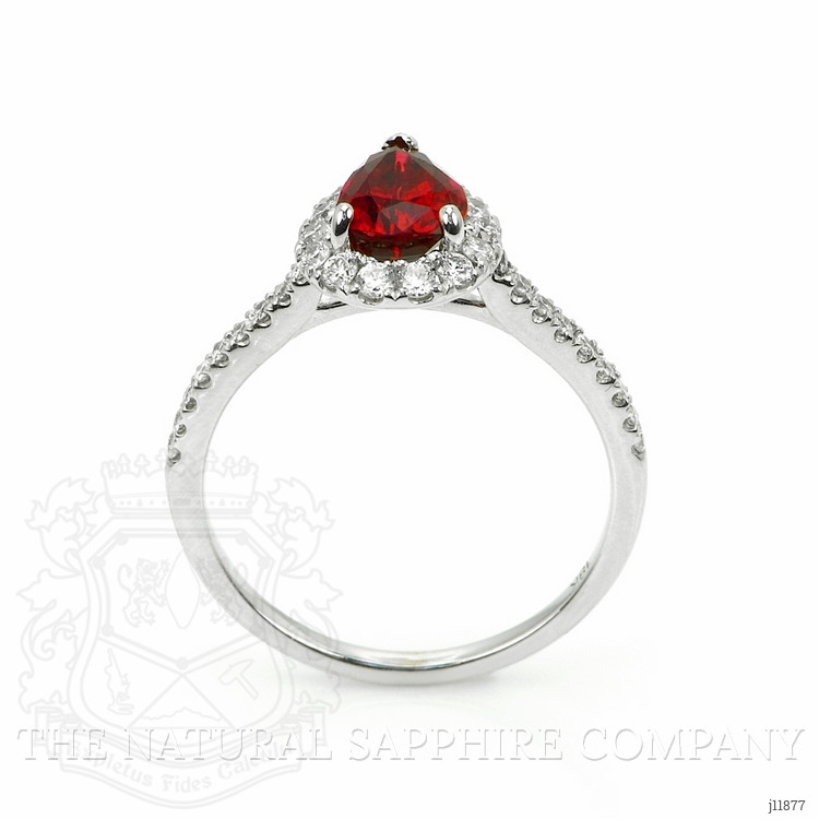 1.58 Ct. Ruby and Natural Diamond Pave Ring, 18K White Gold