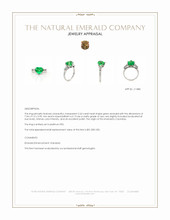 2.62 Ct.Tw.Total Carat Weight Emerald and Natural Diamond Three Stone Ring, Platinum 950 Appraisal