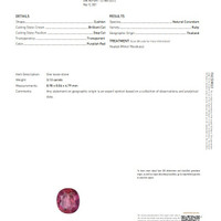 3.13 Ct. Purplish Red Ruby and Natural Diamond Three Stone Ring, 14K Yellow Gold Scan Report