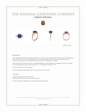 2.73 Ct. Violet Tanzanite and Natural Diamond Accent Stones Ring, 14K Rose Gold Appraisal