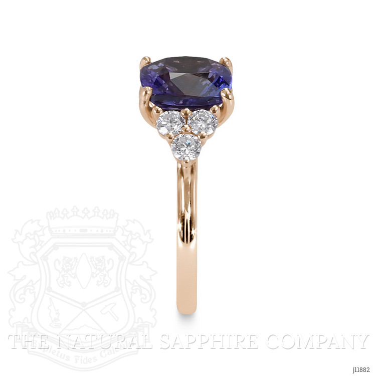 2.73 Ct. Violet Tanzanite and Natural Diamond Accent Stones Ring, 14K Rose Gold