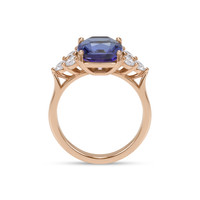 2.73 Ct. Violet Tanzanite and Natural Diamond Accent Stones Ring, 14K Rose Gold Image