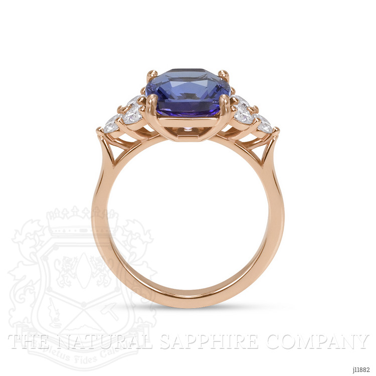 2.73 Ct. Violet Tanzanite and Natural Diamond Accent Stones Ring, 14K Rose Gold