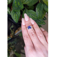2.73 Ct. Violet Tanzanite and Natural Diamond Accent Stones Ring, 14K Rose Gold Life Style