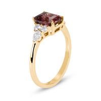1.94 Ct. Pink Tourmaline and Natural Diamond Accent Stones Ring, 14K Yellow Gold Image