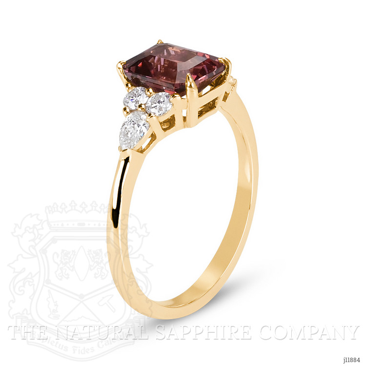 1.94 Ct. Pink Tourmaline and Natural Diamond Accent Stones Ring, 14K Yellow Gold