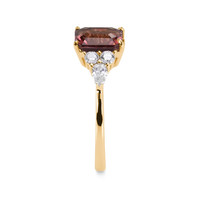 1.94 Ct. Pink Tourmaline and Natural Diamond Accent Stones Ring, 14K Yellow Gold Image