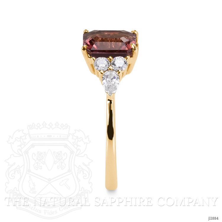 1.94 Ct. Pink Tourmaline and Natural Diamond Accent Stones Ring, 14K Yellow Gold