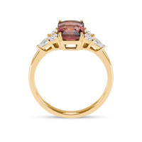 1.94 Ct. Pink Tourmaline and Natural Diamond Accent Stones Ring, 14K Yellow Gold Image