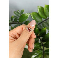 1.94 Ct. Pink Tourmaline and Natural Diamond Accent Stones Ring, 14K Yellow Gold Life Style