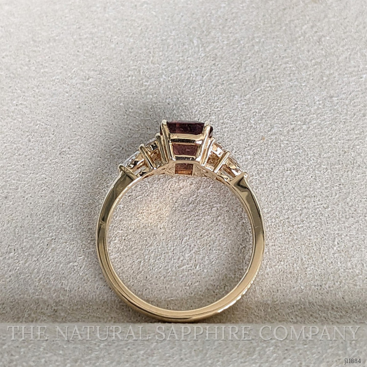 1.94 Ct. Pink Tourmaline and Natural Diamond Accent Stones Ring, 14K Yellow Gold