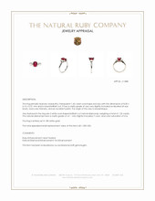 1.45 Ct. Ruby Three Stone Ring, 18K White Gold Appraisal