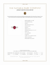 1.45 Ct. Ruby and Natural Diamond Three Stone Ring, 18K White Gold Scan Report
