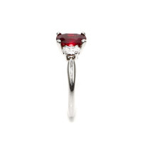 1.45 Ct. Ruby Three Stone Ring, 18K White Gold Image