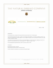1.96 Ct.Tw.Total Carat Weight Emerald and Natural Diamond Tennis/Line Bracelet, 14K Yellow Gold Appraisal