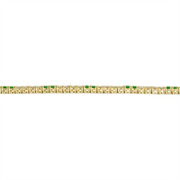 1.96&nbsp;Ct.Tw.Total Carat Weight Emerald and Natural Diamond Tennis/Line Bracelet, 14K Yellow Gold Image
