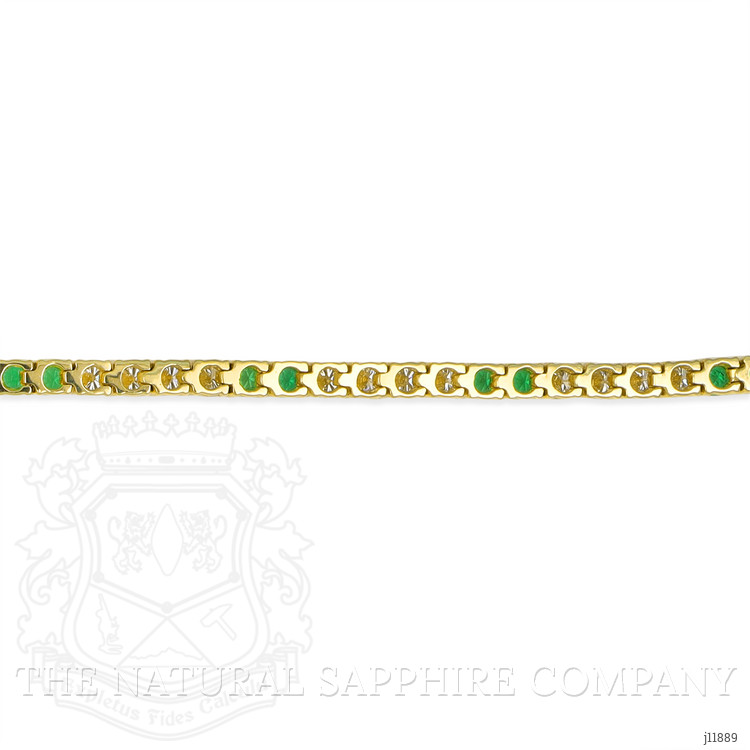 1.96 Ct.Tw. Emerald and Natural Diamond Tennis/Line Bracelet, 14K Yellow Gold