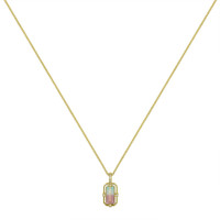 2.00 Ct. Watermelon Tourmaline and Natural Diamond Pave Pendant, 18K Yellow Gold Image