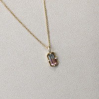 2.00 Ct. Watermelon Tourmaline and Natural Diamond Pave Pendant, 18K Yellow Gold Life Style