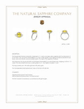 4.11 Ct. Yellow Sapphire and Natural Diamond Pave Ring, 18K White & Yellow Appraisal