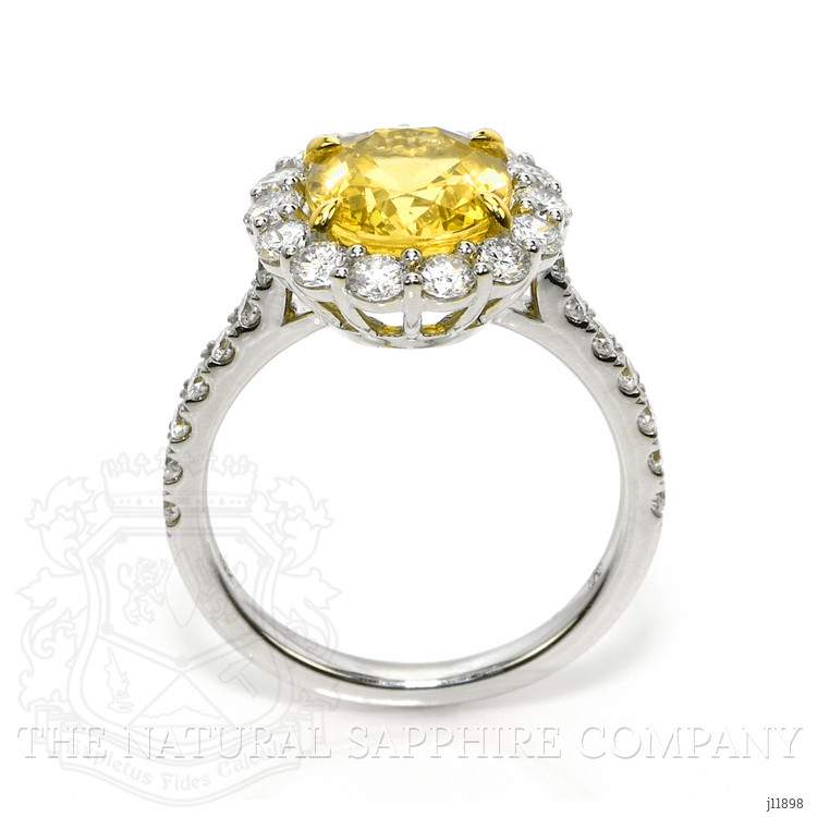 4.11 Ct. Yellow Sapphire and Natural Diamond Pave Ring, 18K White & Yellow