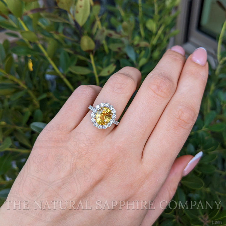 4.11 Ct. Yellow Sapphire and Natural Diamond Pave Ring, 18K White & Yellow