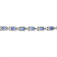 10.50&nbsp;Ct.Tw.Total Carat Weight Blue Sapphire and Natural Diamond Tennis/Line Bracelet, 14K White Gold Image